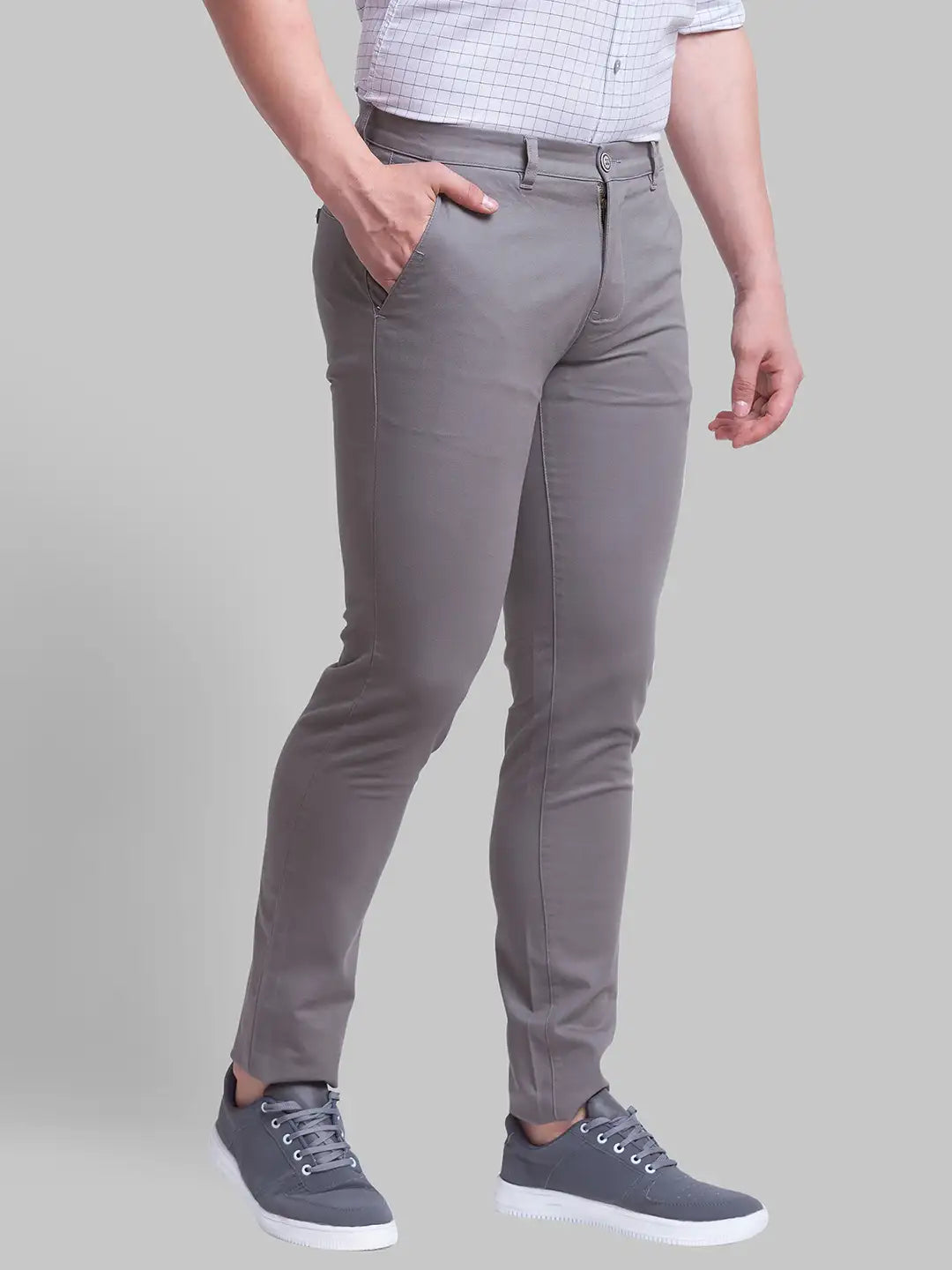 Men Tapered Fit Blue Trouser