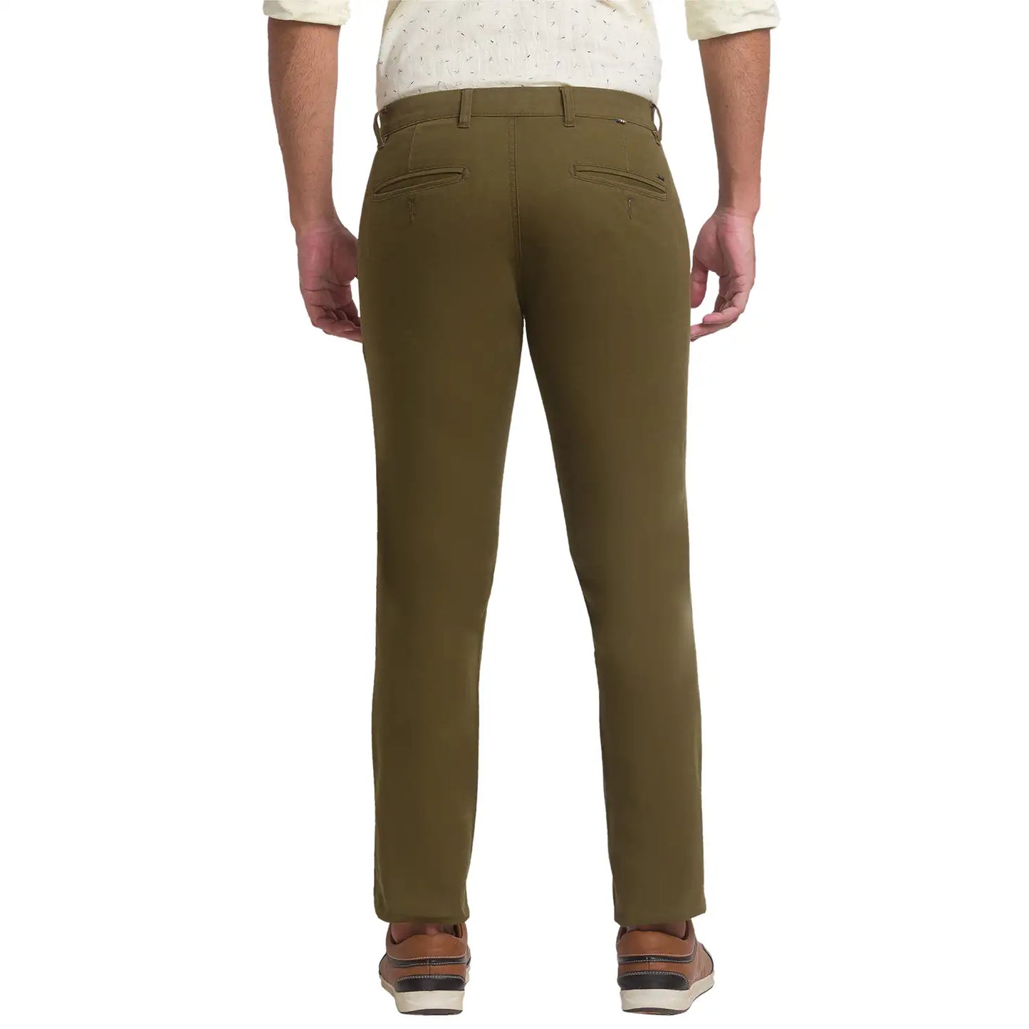 Men Tapered Fit Beige Trouser