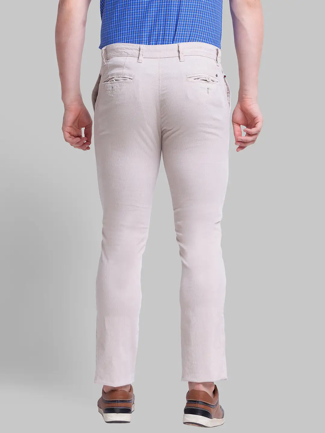 Men Tapered Fit Khaki Trouser