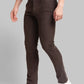 Men Tapered Fit Dark Brown Trouser