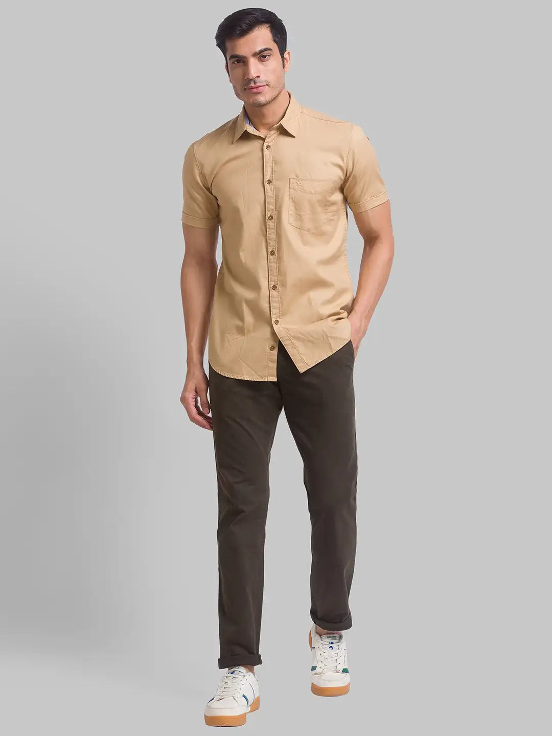 Men Tapered Fit Light Fawn Chinos