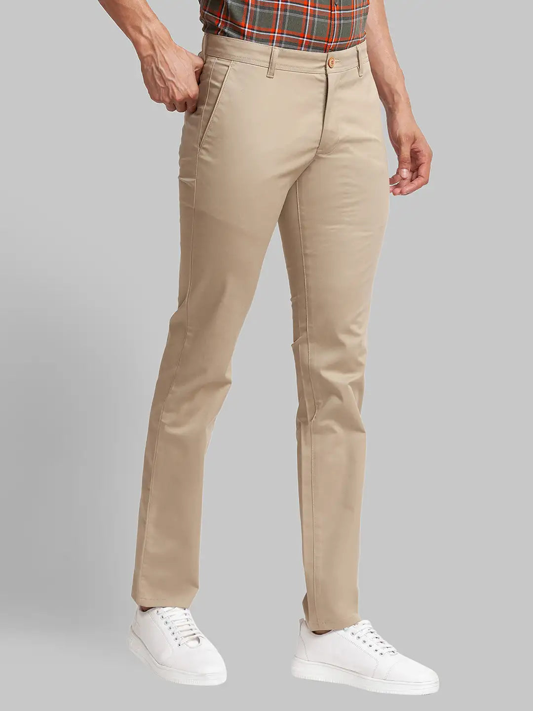 Men Tapered Fit Blue Chinos & Trouser