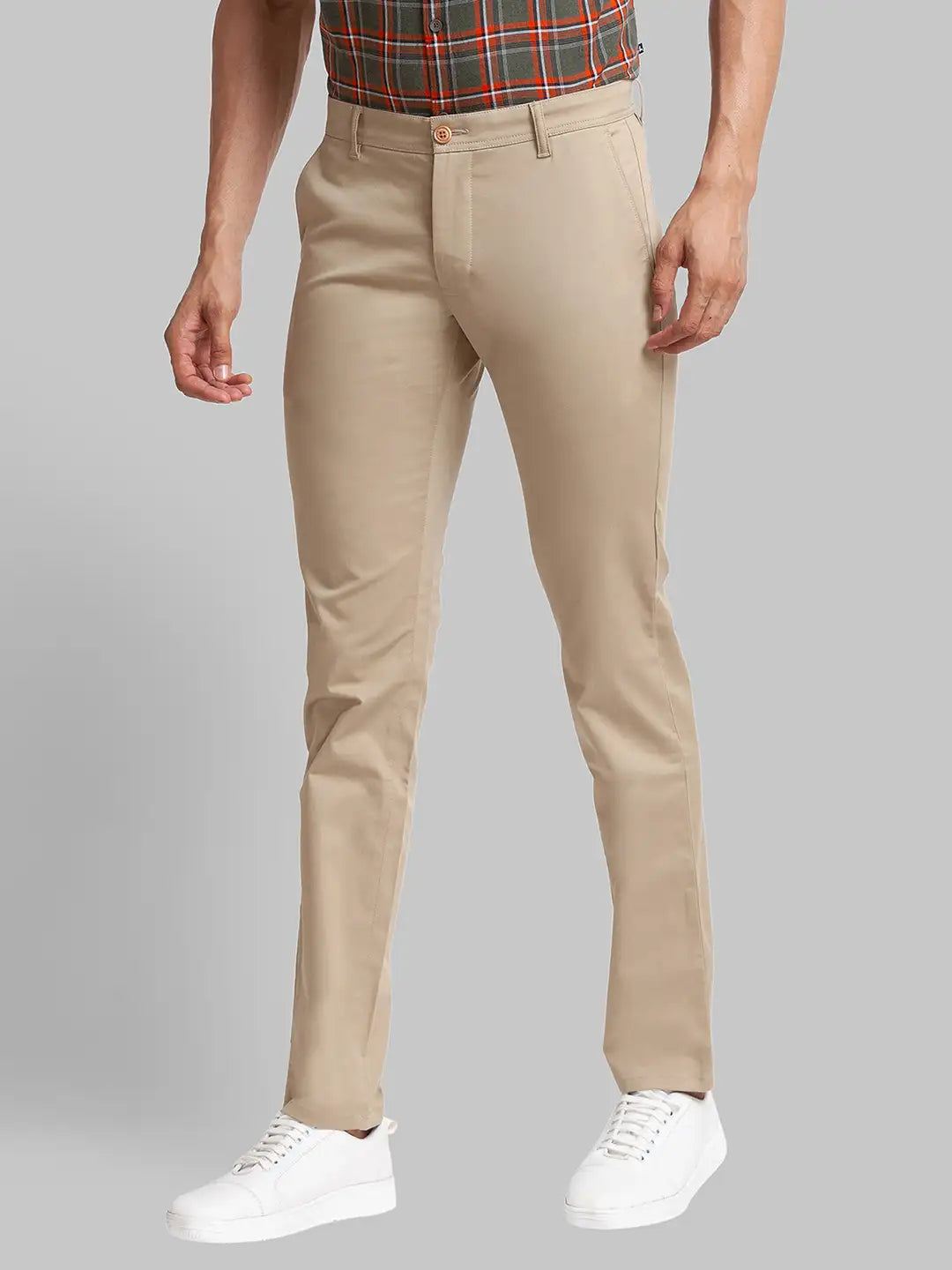 Men Tapered Fit Blue Chinos & Trouser
