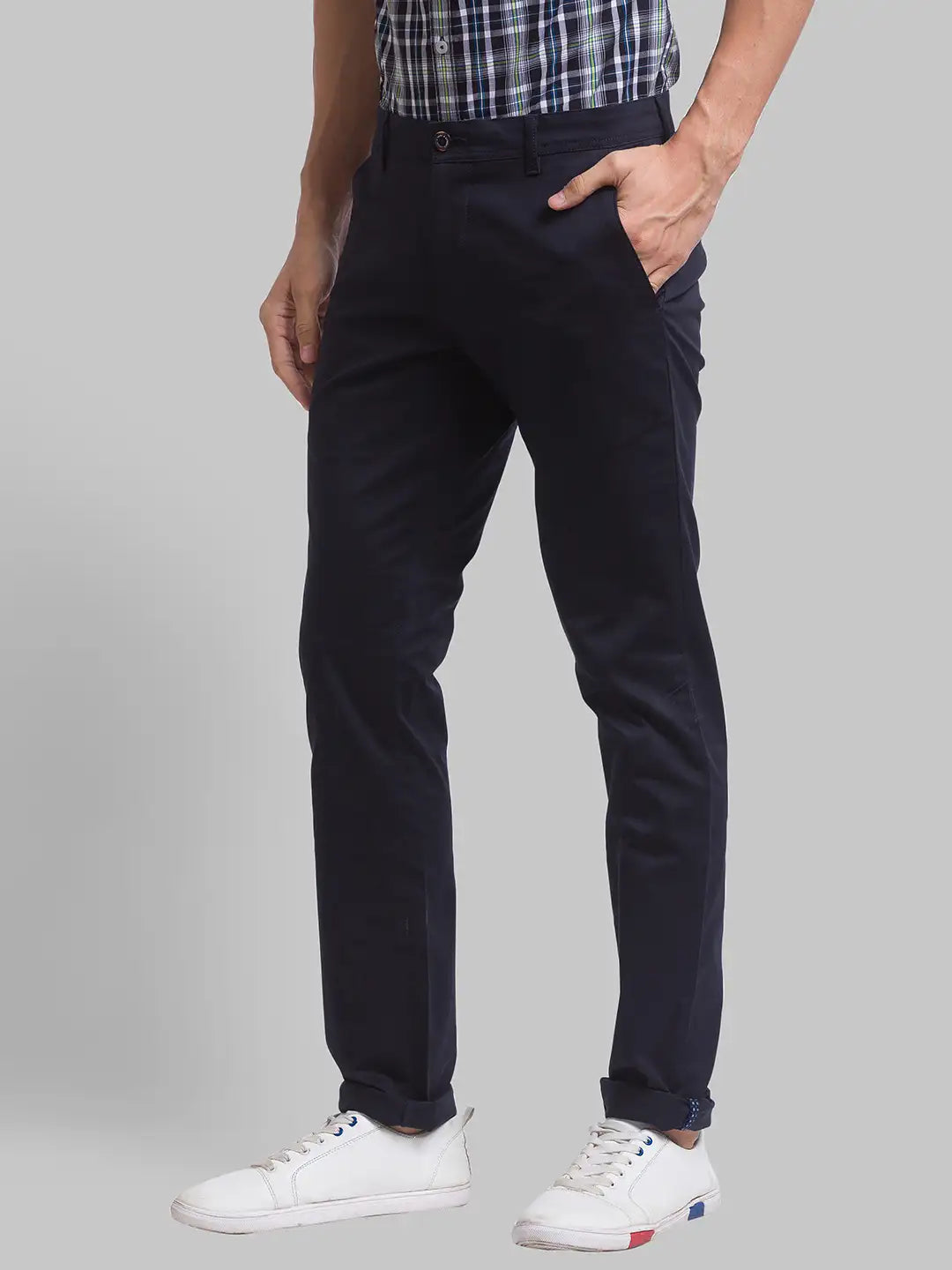 Men Tapered Fit Green Chinos