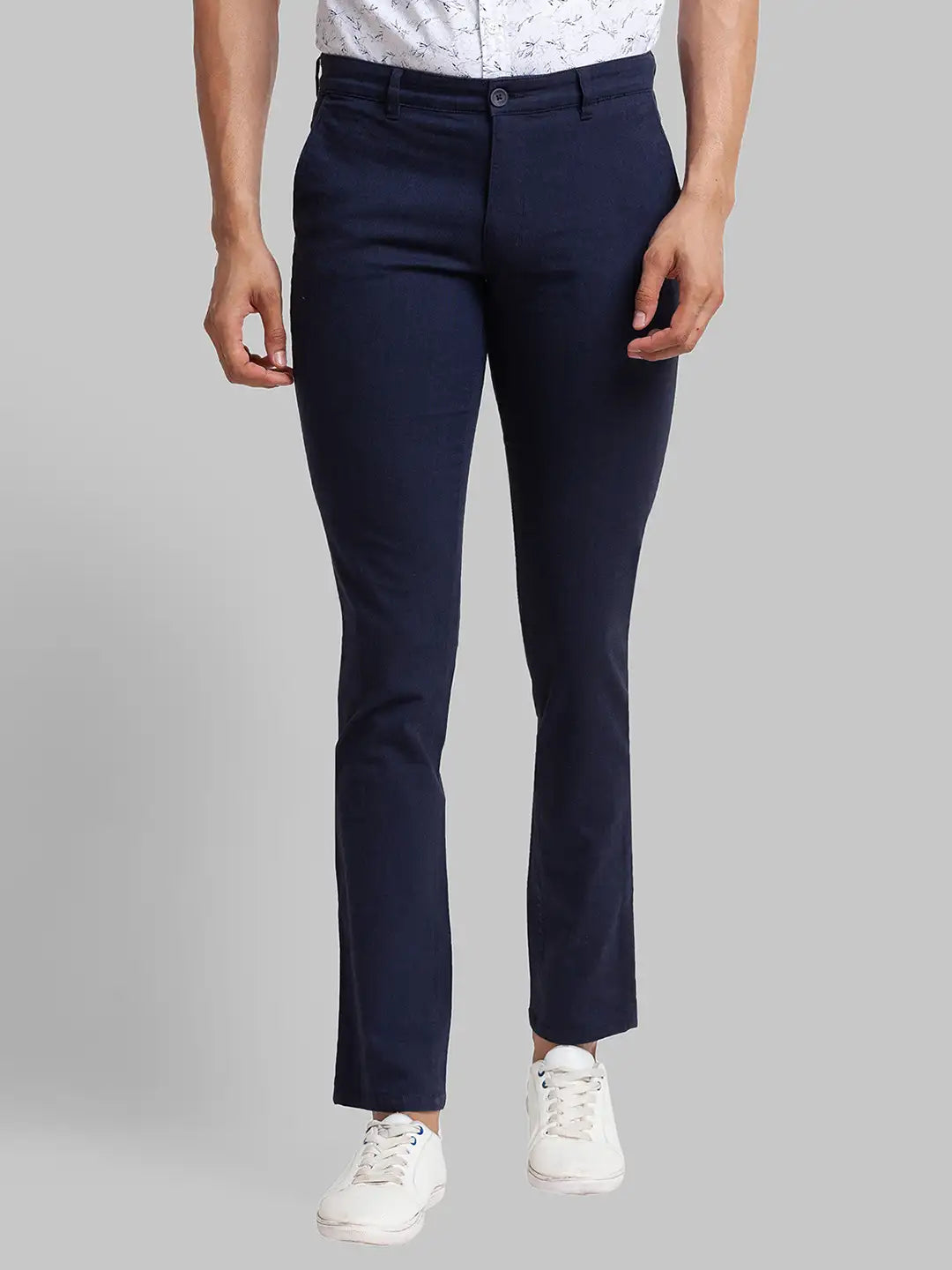 Men Tapered Fit Black Chinos & Trouser