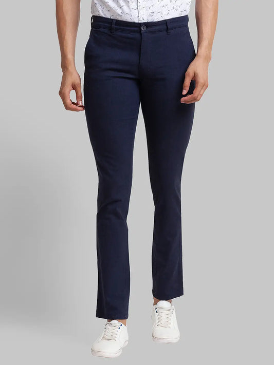Men Tapered Fit Black Chinos & Trouser