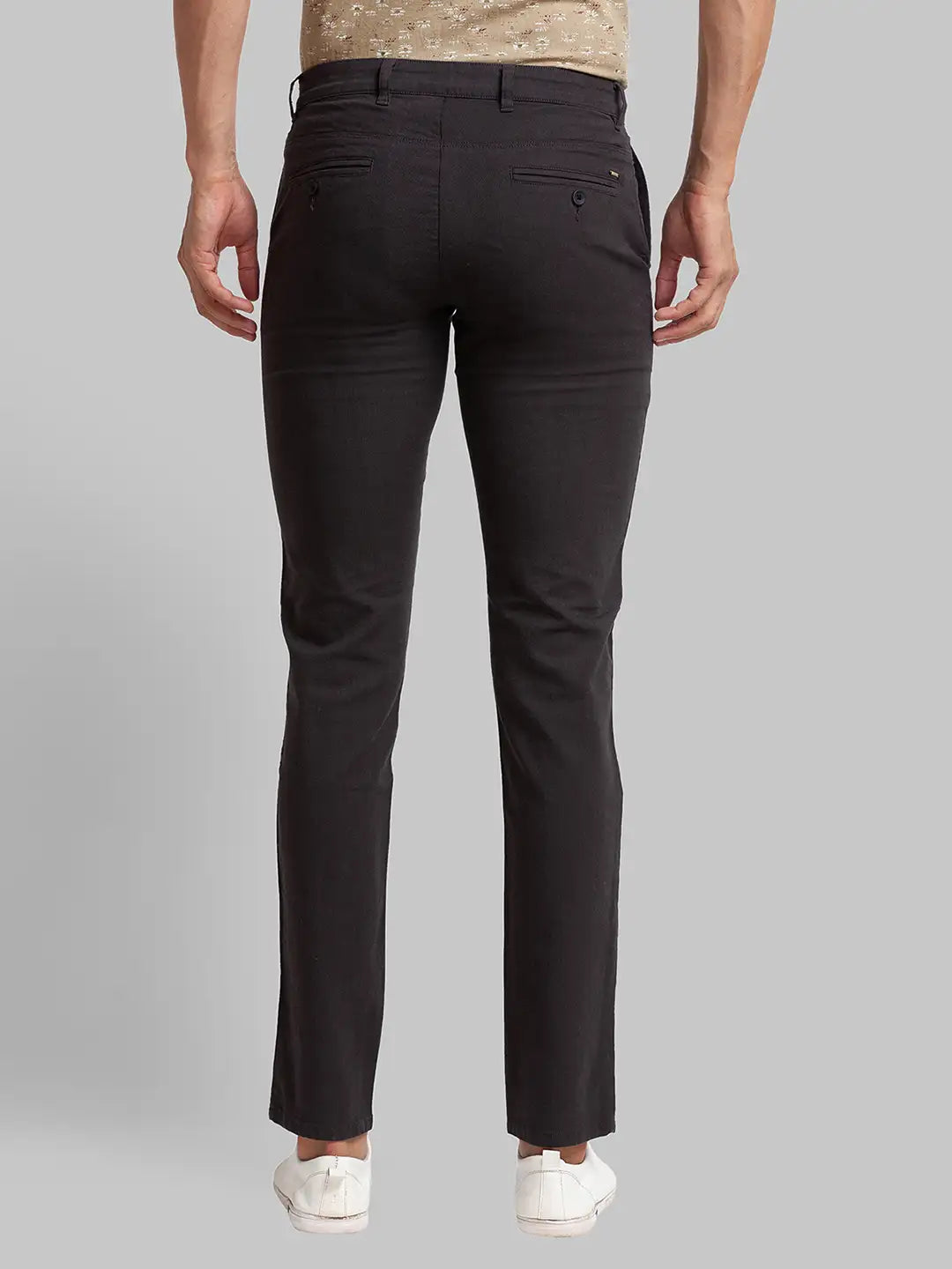 Men Tapered Fit Black Chinos & Trouser