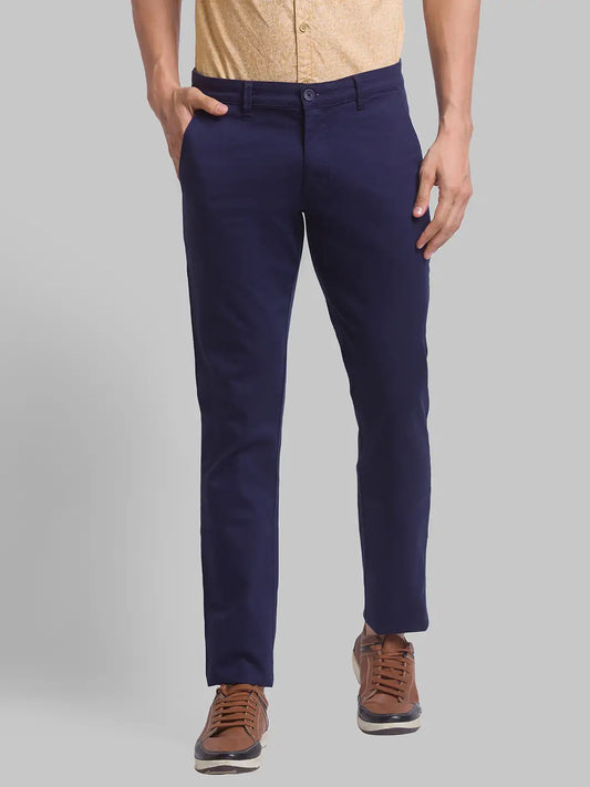 Men Tapered Fit Green Trouser