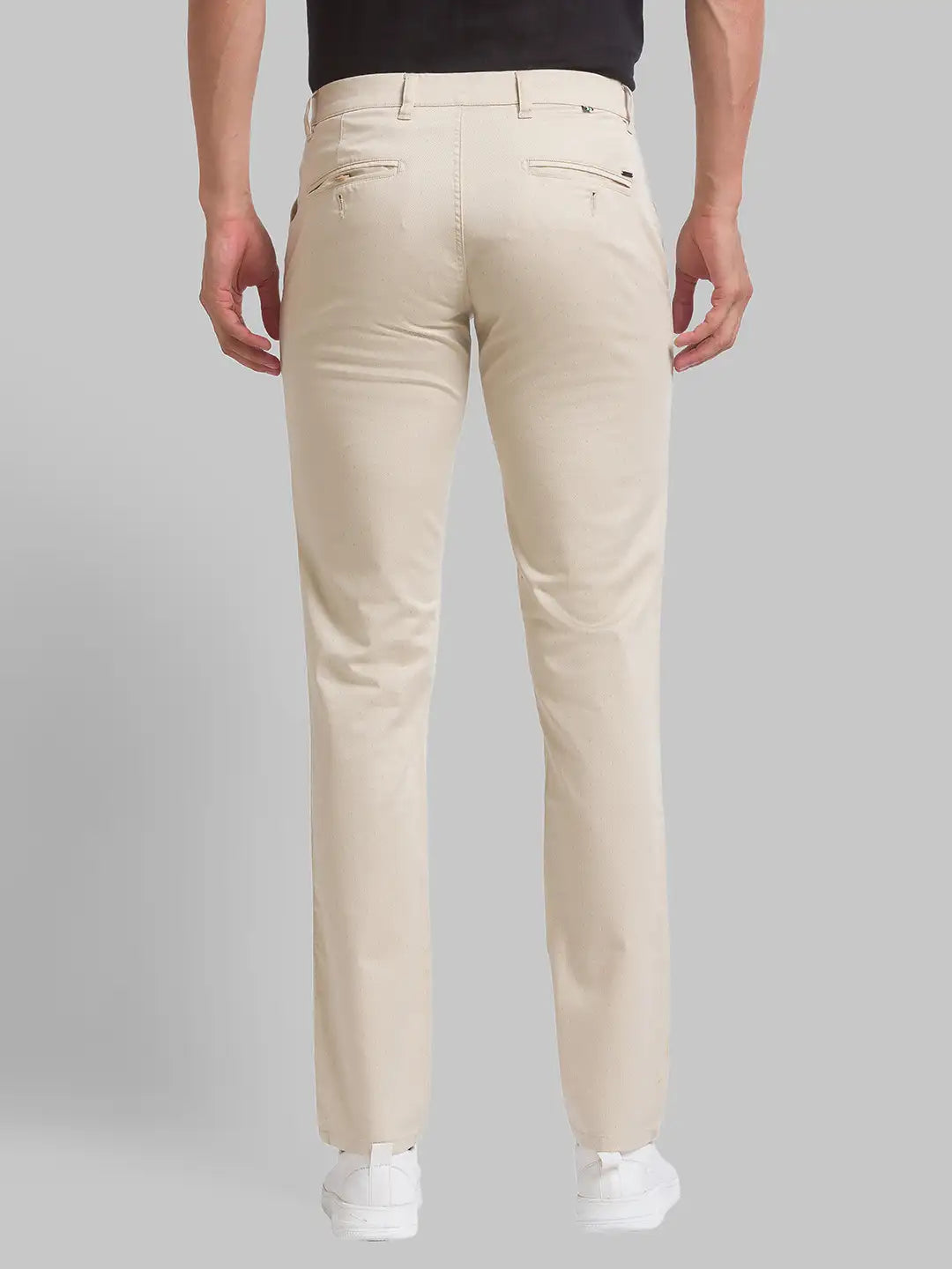 Men Tapered Fit White Chinos & Trouser