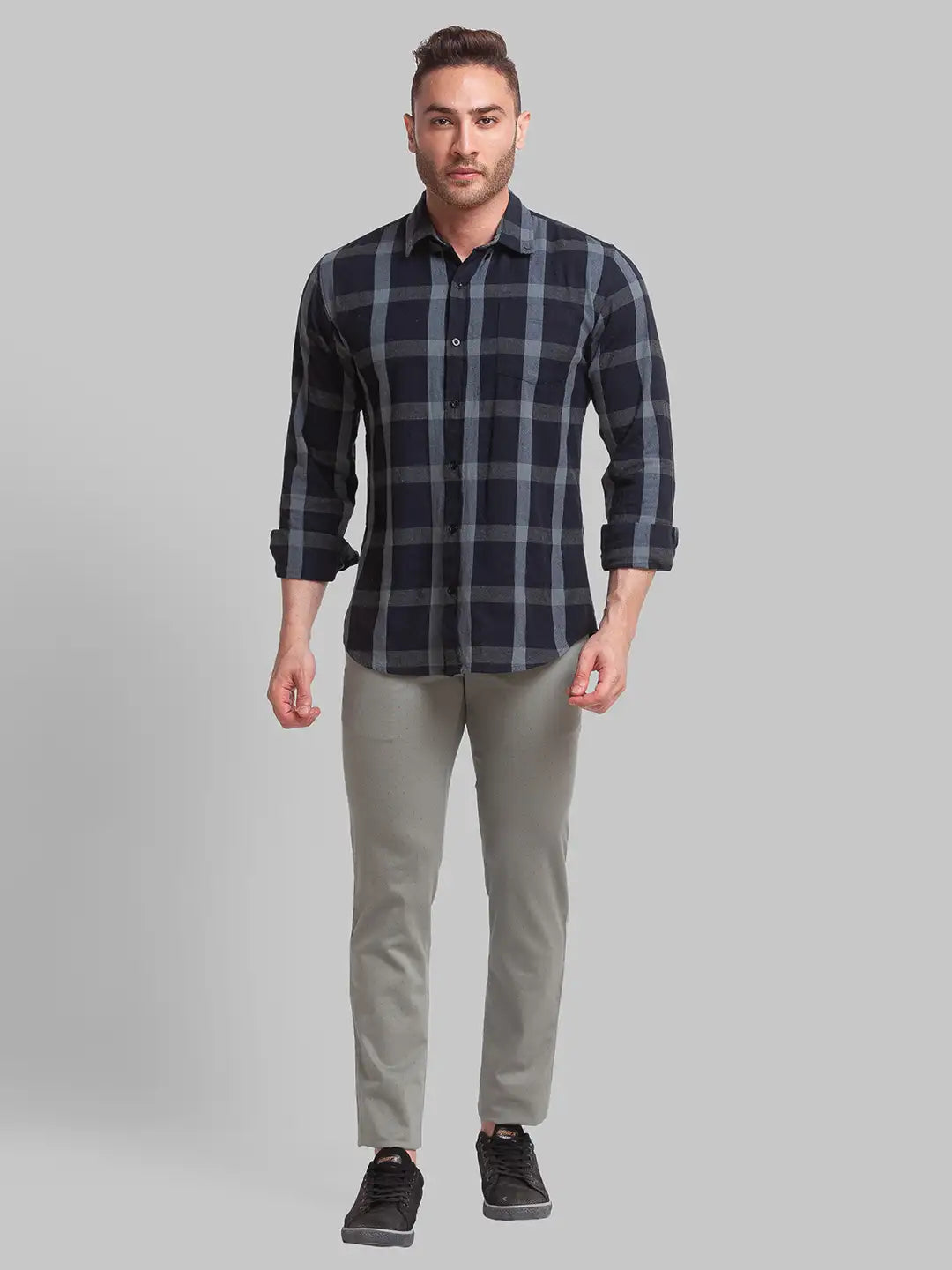 Men Tapered Fit Blue Trouser