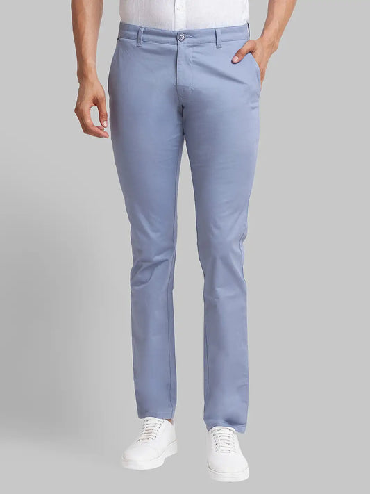 Men Tapered Fit Dark Blue Trouser