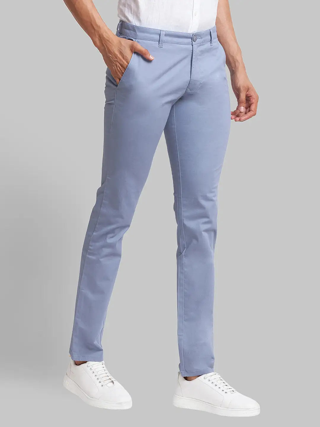 Men Tapered Fit Dark Blue Trouser