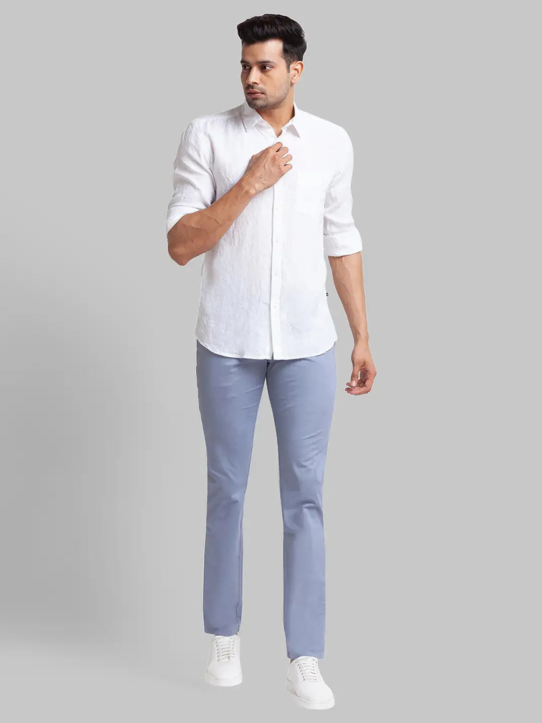 Men Tapered Fit Dark Blue Trouser