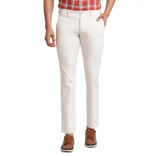 Men Tapered Fit Khaki Trouser