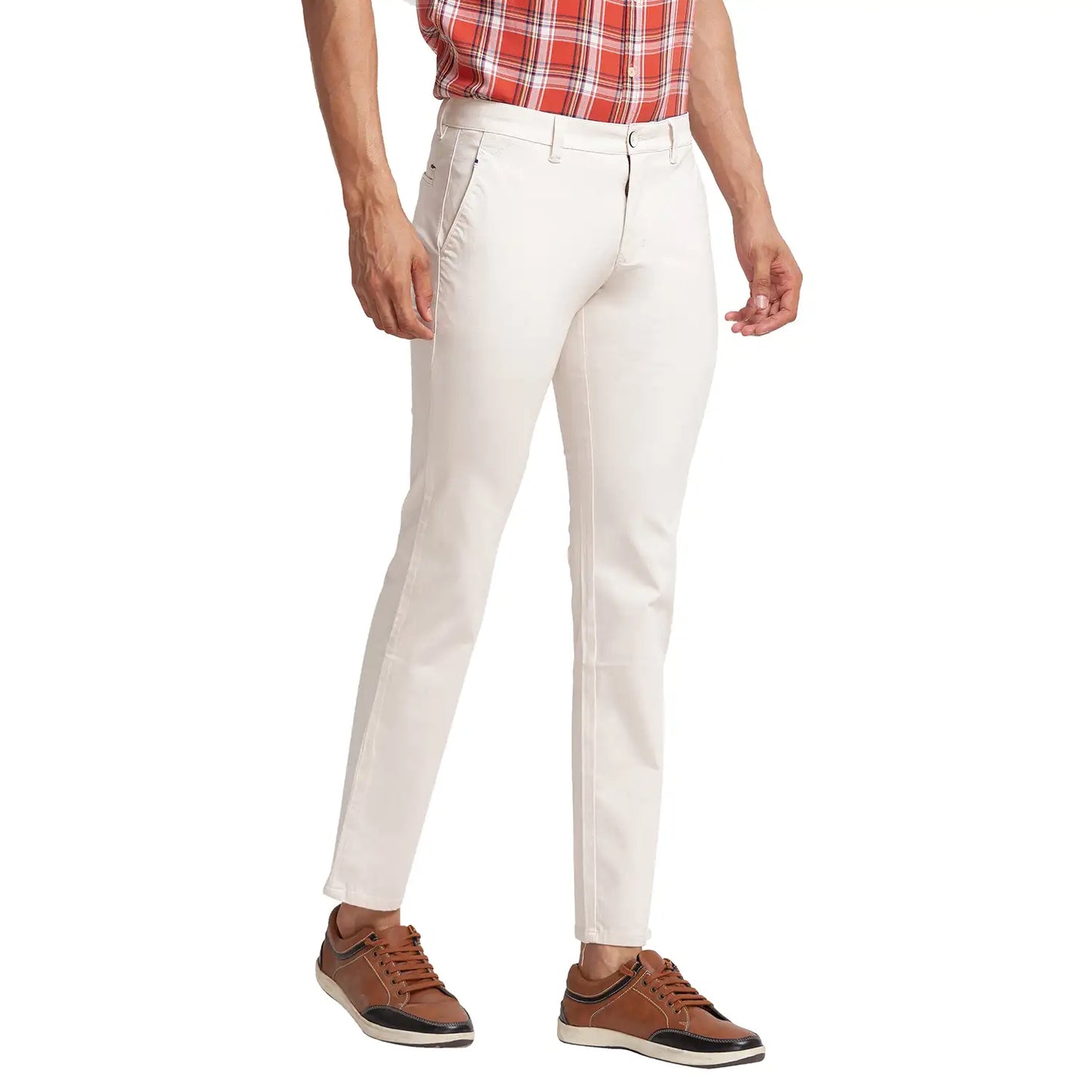 Men Tapered Fit Khaki Trouser