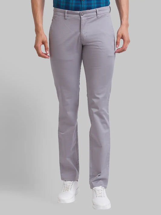 Men Tapered Fit Brown Chinos & Trouser