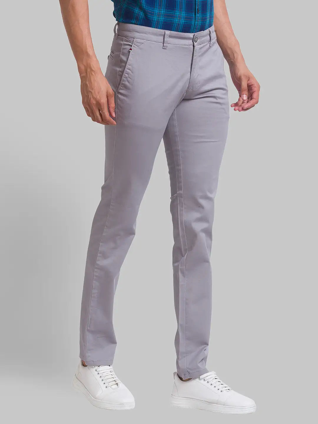 Men Tapered Fit Brown Chinos & Trouser