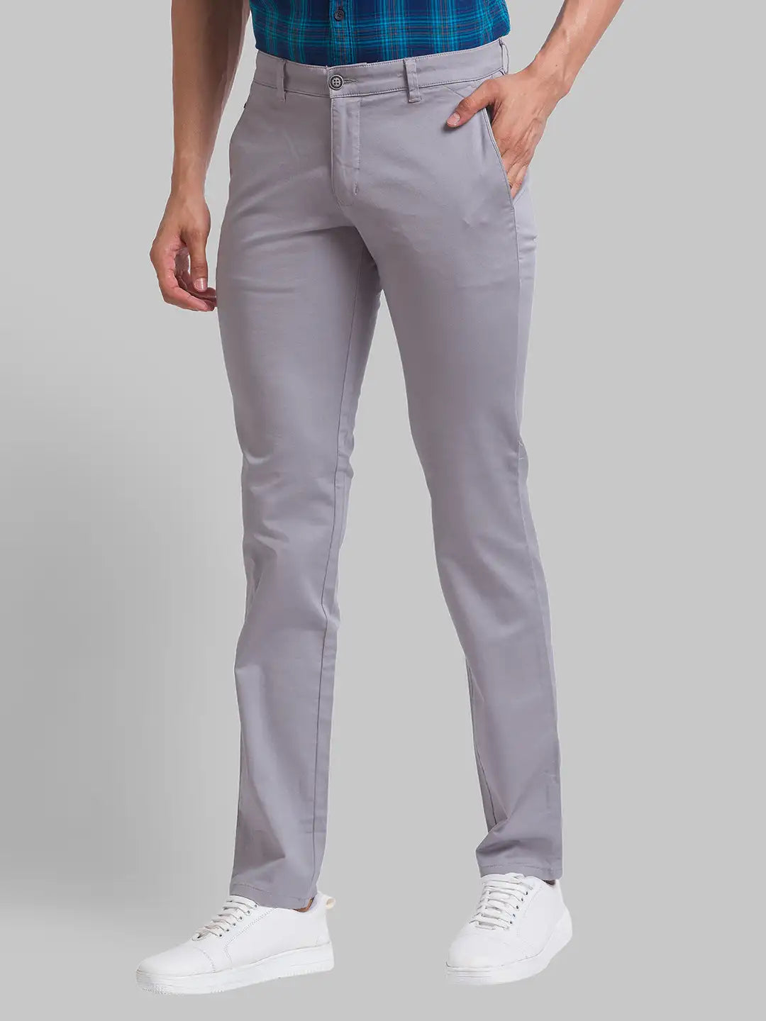 Men Tapered Fit Brown Chinos & Trouser