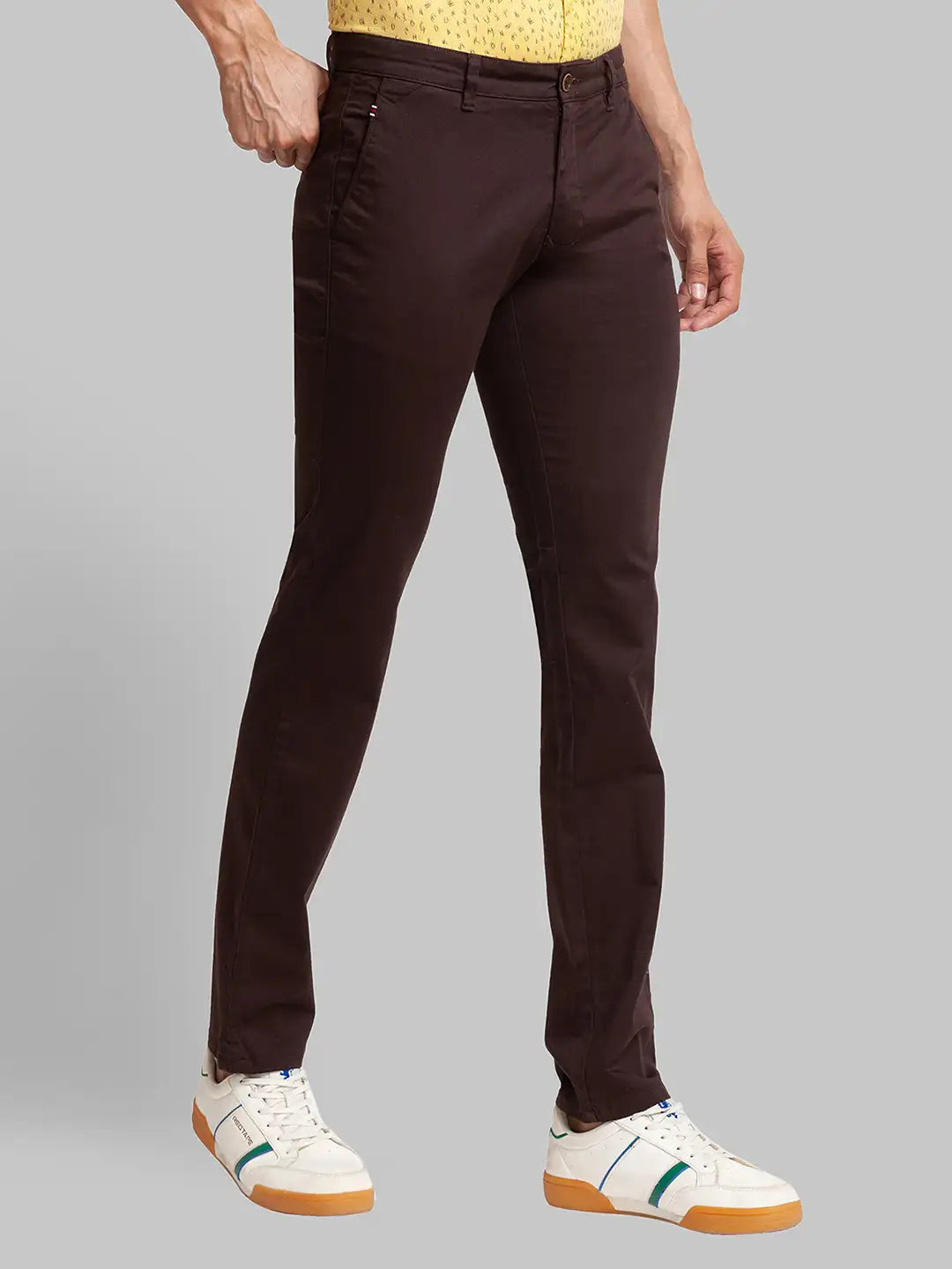 Men Tapered Fit Blue Chinos & Trouser