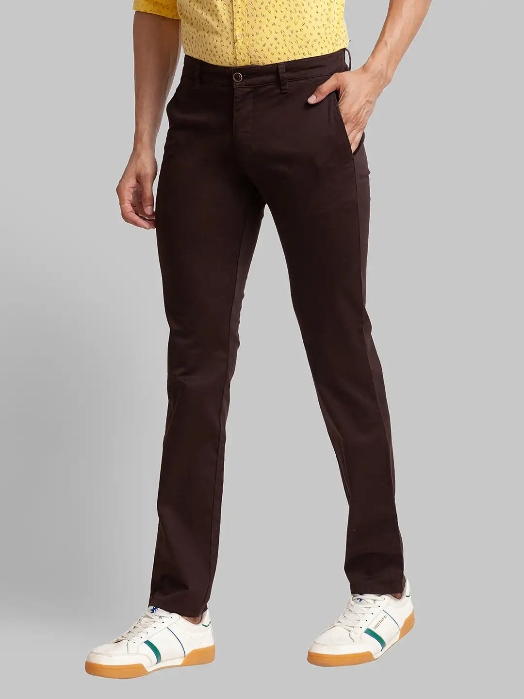 Men Tapered Fit Blue Chinos & Trouser