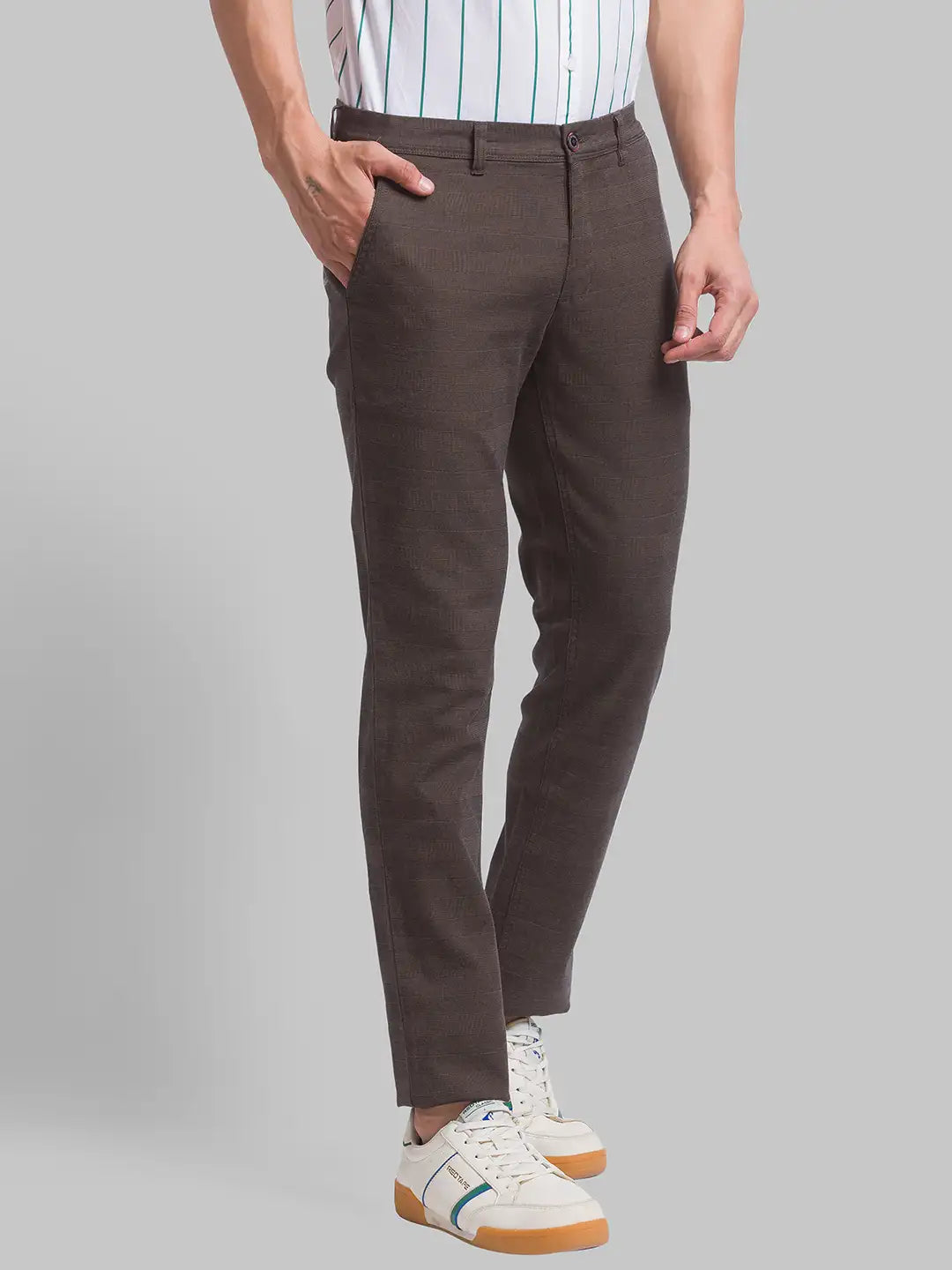 Men Tapered Fit Blue Trouser