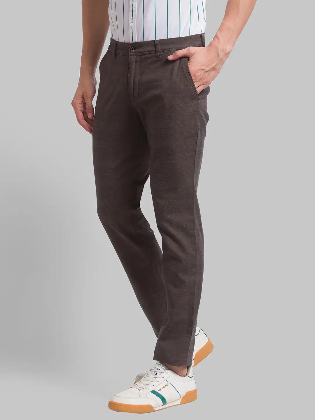 Men Tapered Fit Blue Trouser