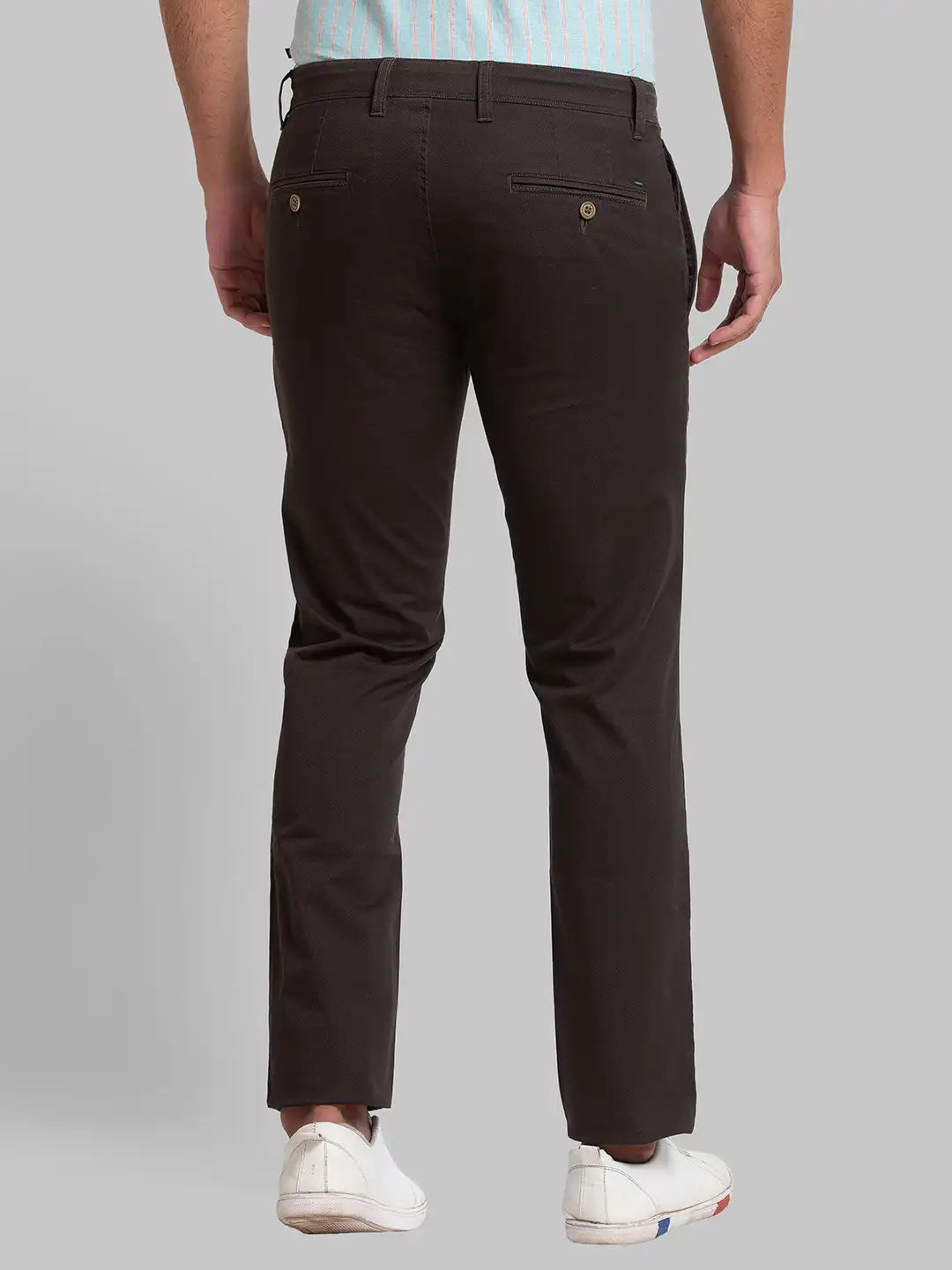 Men Tapered Fit Brown Chinos