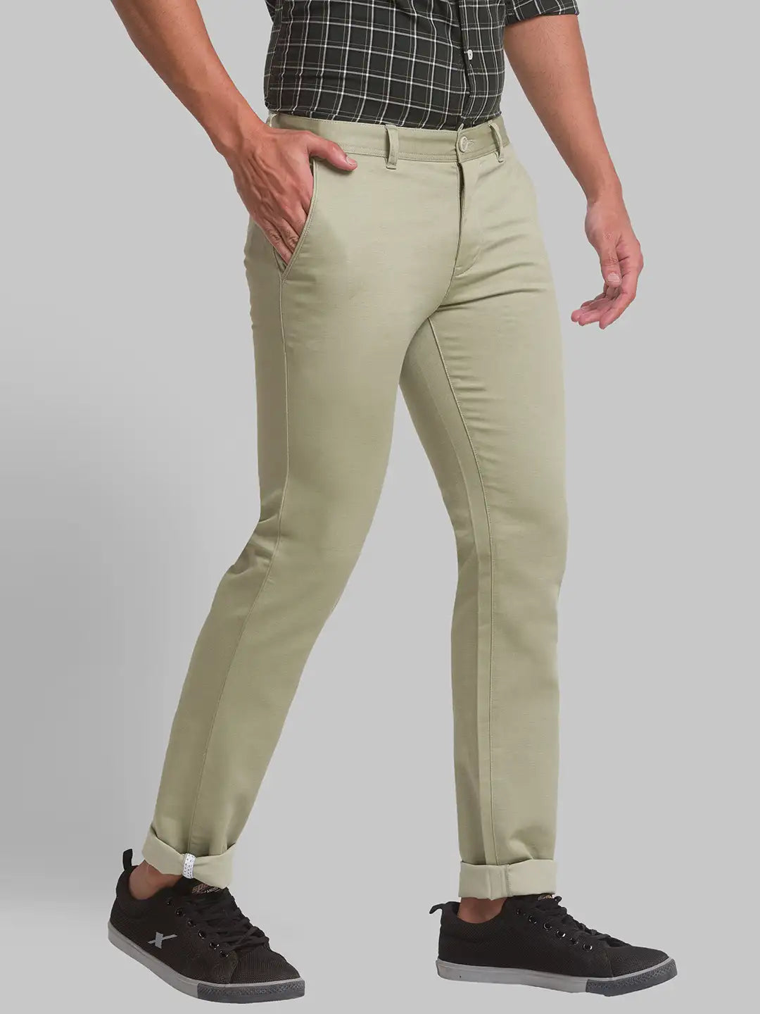 Men Tapered Fit Blue Chinos & Trouser