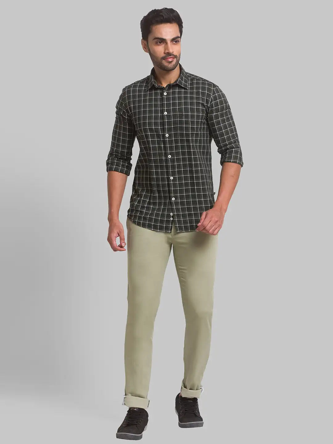 Men Tapered Fit Blue Chinos & Trouser