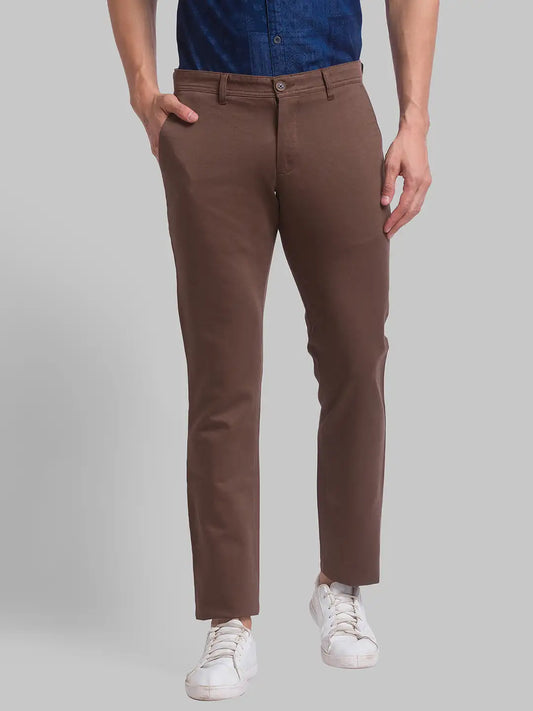 Men Tapered Fit Blue Trouser