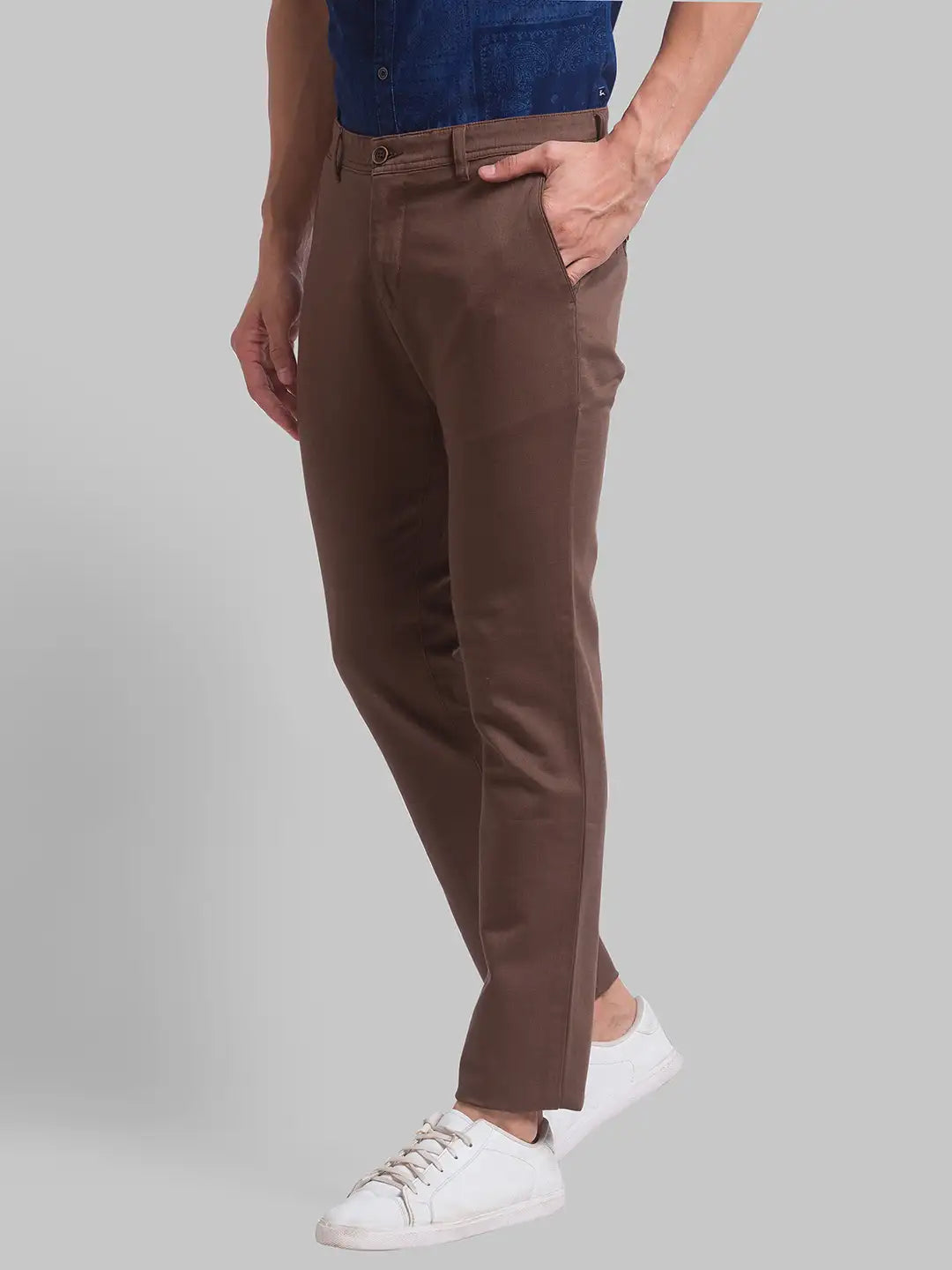 Men Tapered Fit Blue Trouser