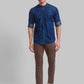 Men Tapered Fit Blue Trouser
