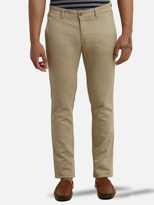 Men Low Rise Tapered Fit Blue Trouser