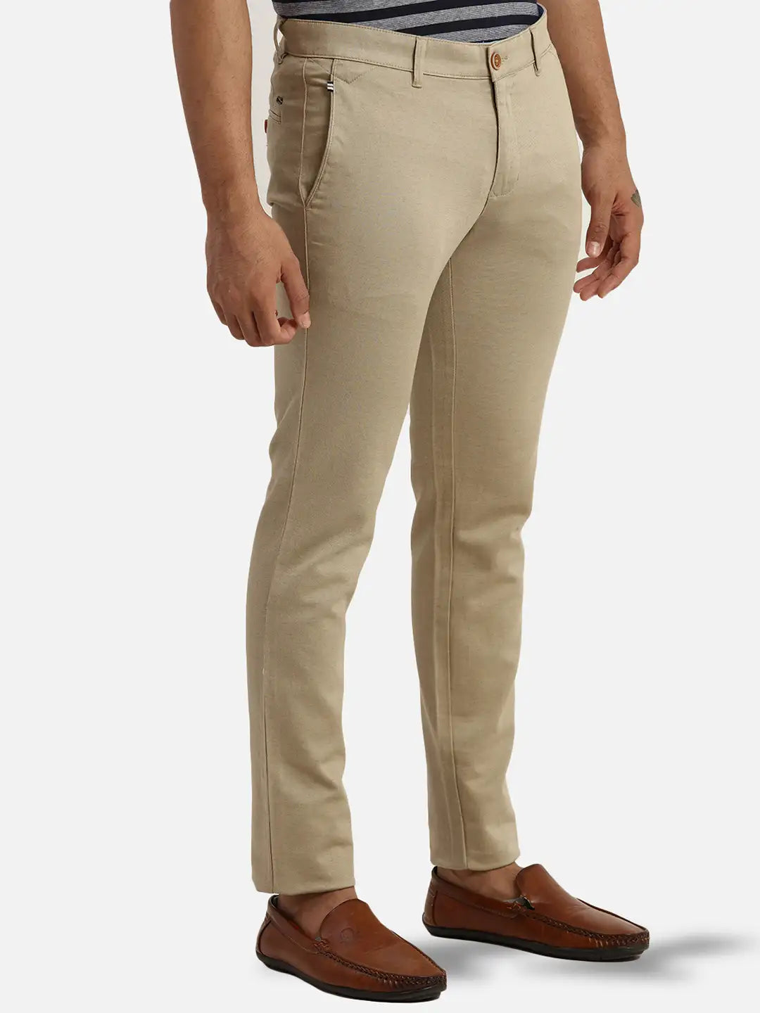 Men Low Rise Tapered Fit Blue Trouser