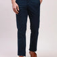 Parx Men Green Solid Lrt Cotton Blend Trousers