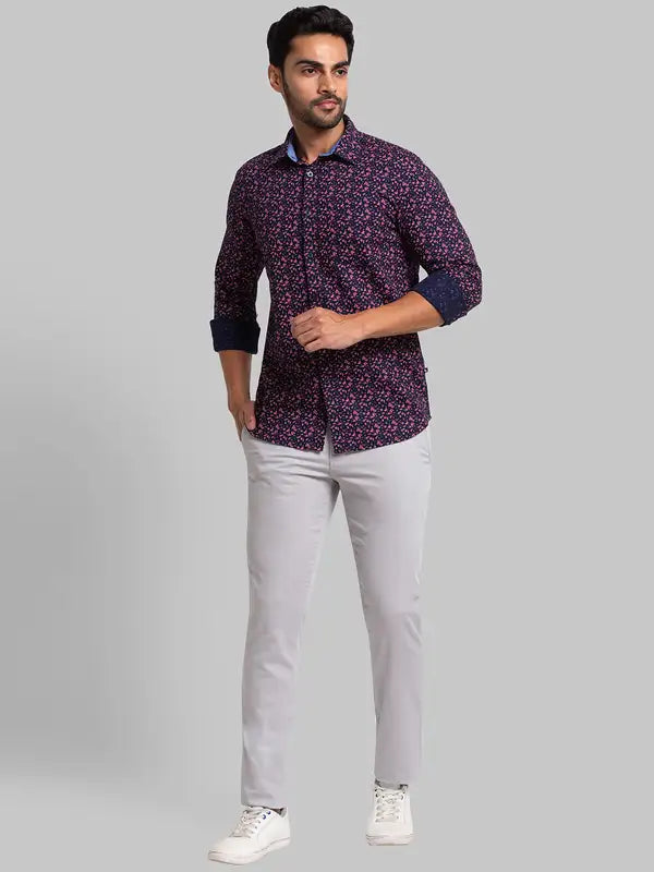 Men Lrt Fit Blue Trouser