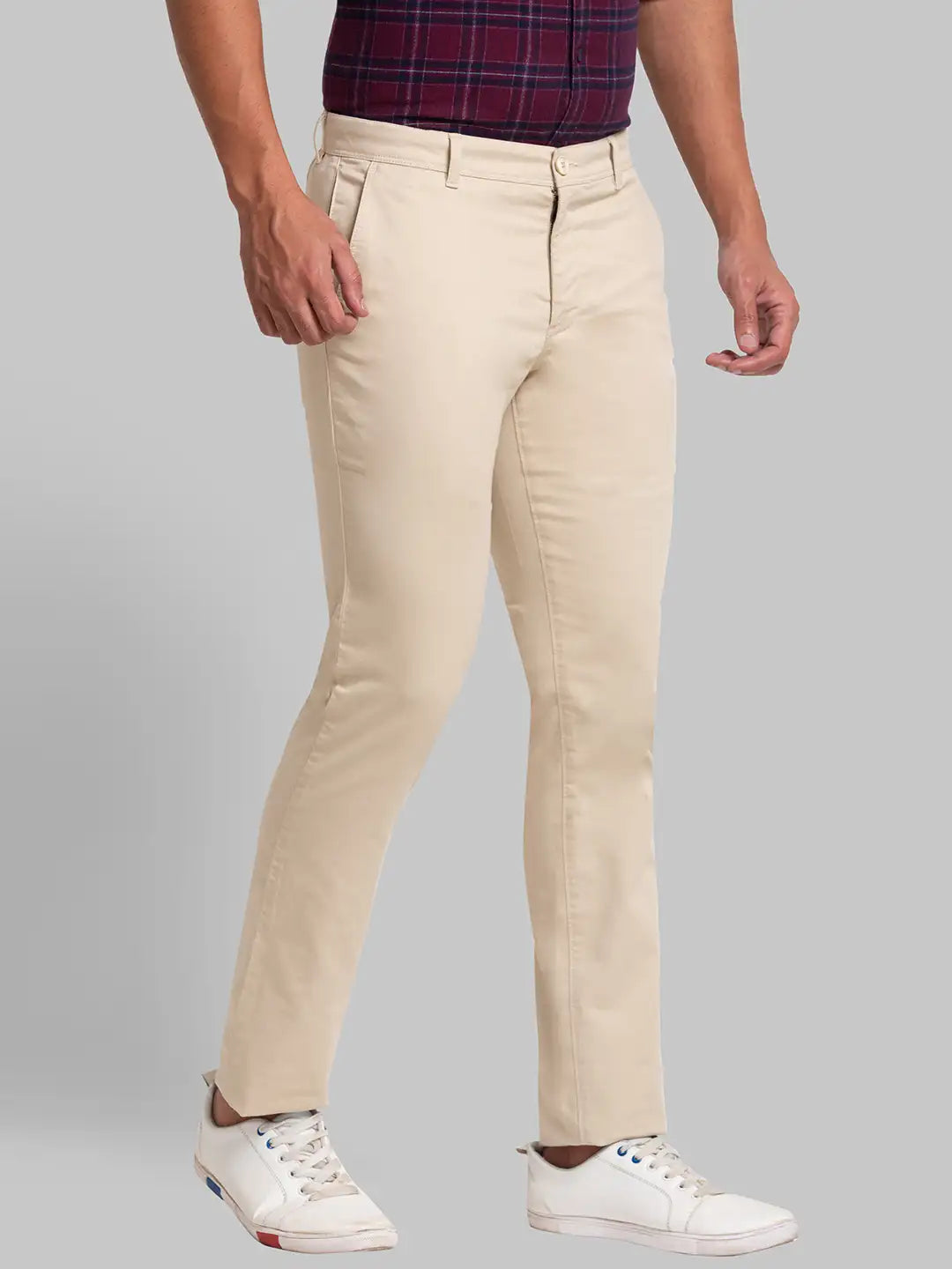 Men Tapered Fit Brown Trouser