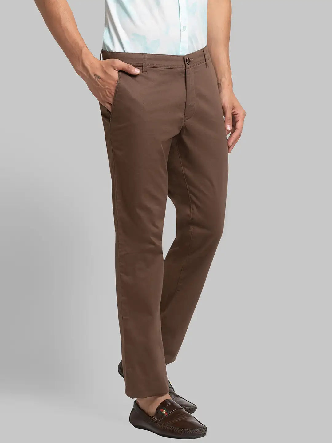 Men Tapered Fit Blue Trouser