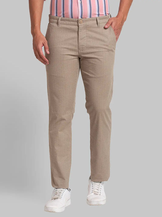 Men Tapered Fit Green Trouser