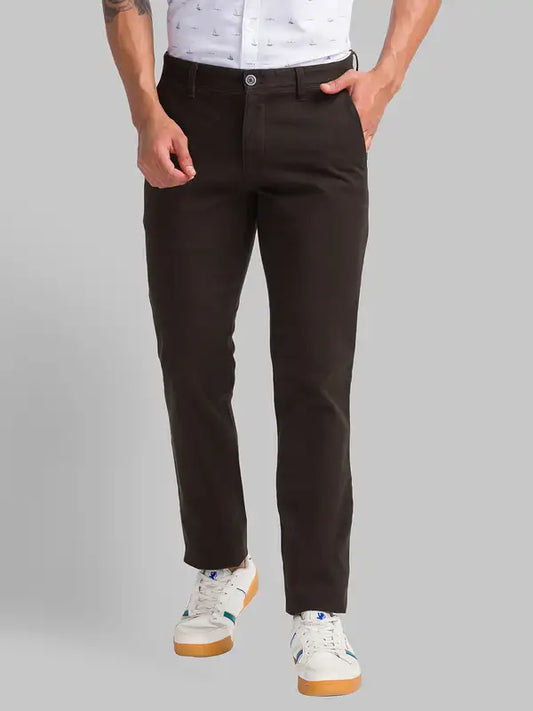 Men Low Rise Tapered Fit Blue Trouser