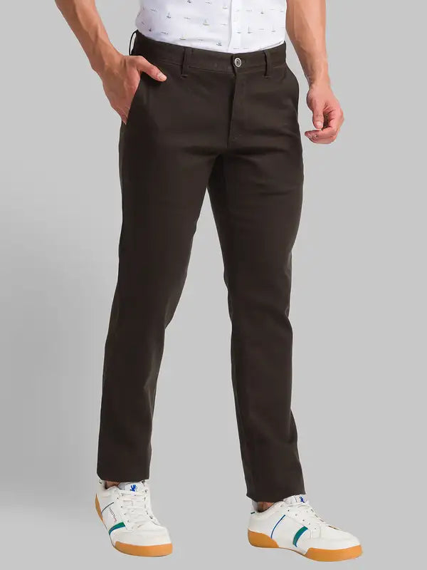 Men Low Rise Tapered Fit Blue Trouser