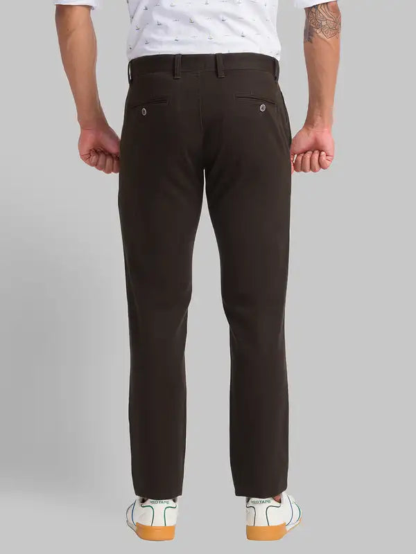 Men Low Rise Tapered Fit Blue Trouser