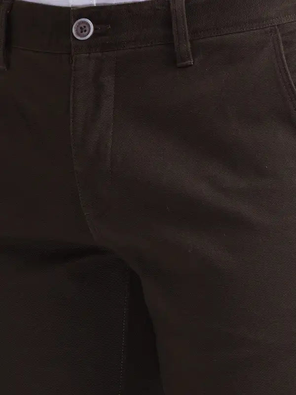 Men Low Rise Tapered Fit Blue Trouser