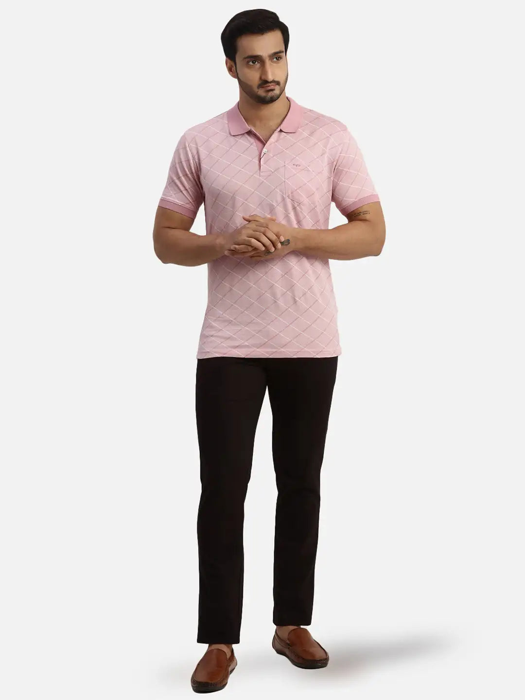 Men Low Rise Tapered Fit Blue Trouser