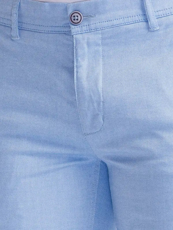 Men Slim Fit Blue Trouser