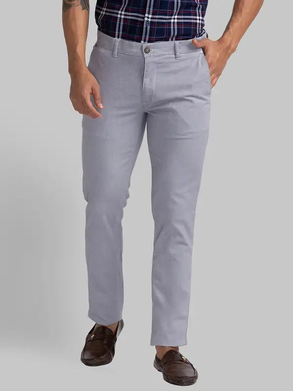 Men Tapered Fit Blue Trouser