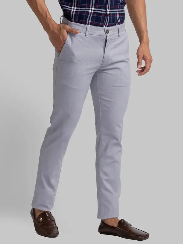 Men Tapered Fit Blue Trouser