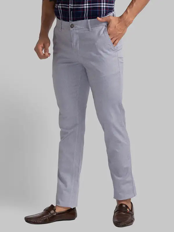 Men Tapered Fit Blue Trouser
