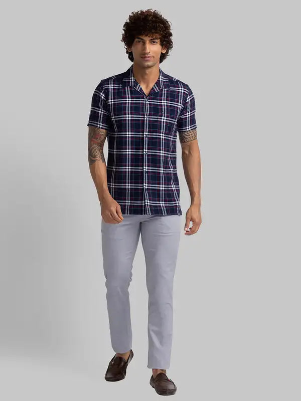 Men Tapered Fit Blue Trouser