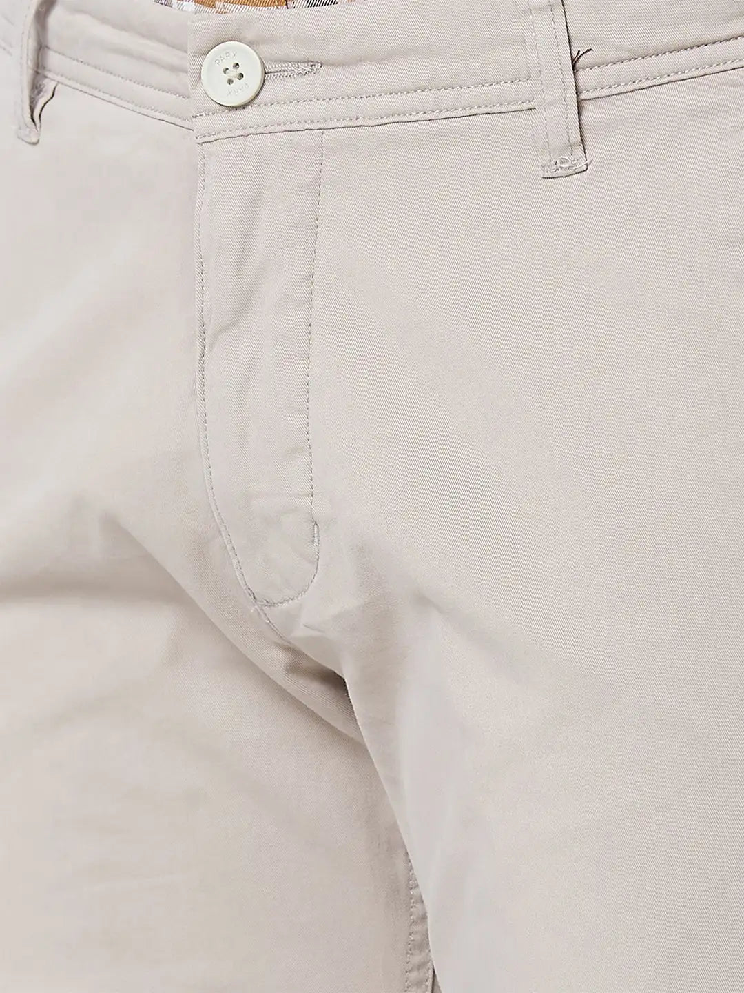 Men Low Rise Tapered Fit Khaki Trouser
